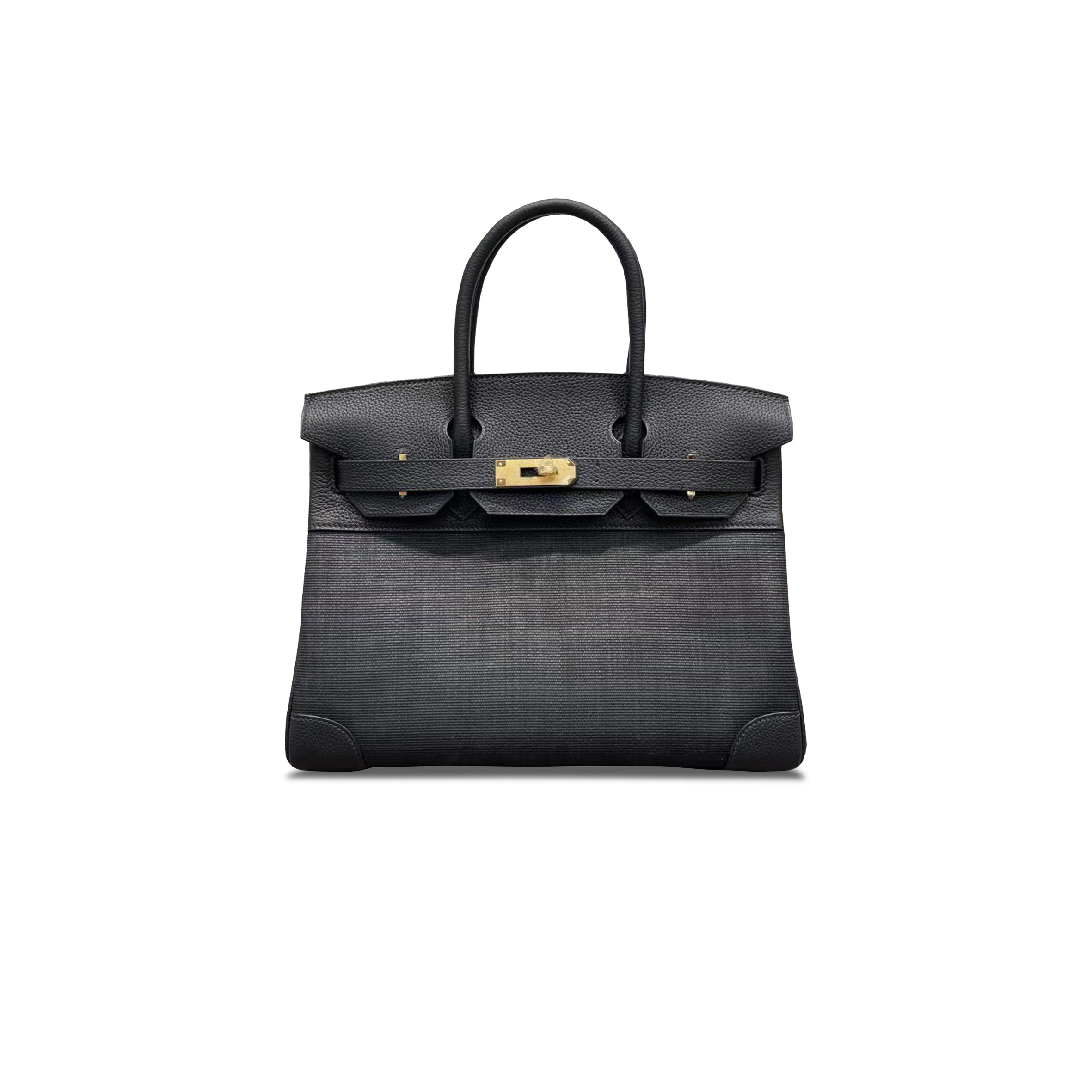 HERMÈS MASTER BIRKIN 30 TOGO AND HORSEHAIR BLACK BAG GOLD BUCKLE H082936CK04 (30*22*15cm)